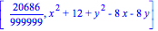 [20686/999999, x^2+12+y^2-8*x-8*y]